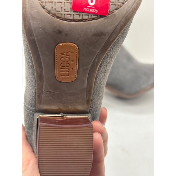 Lucca Lane Jadia Block-Heel Ankle Booties, Size 6, M, Dark Gray - Picture 8 of 14